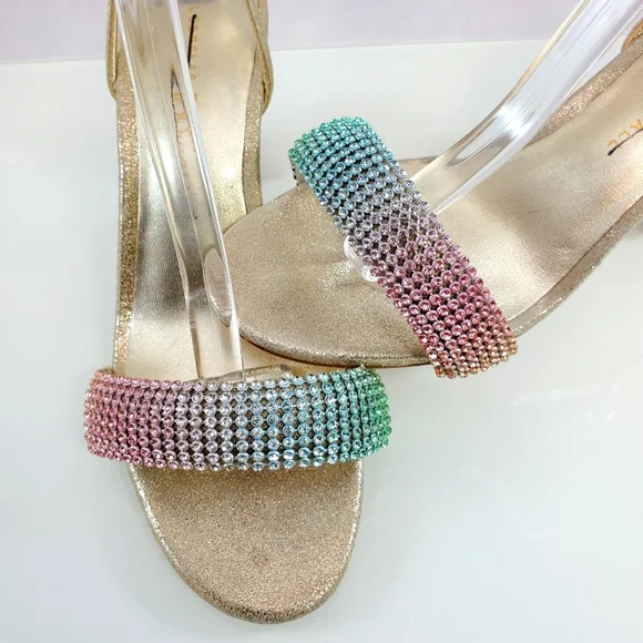 NWT$495 LOEFFLER RANDALL Shay Rhinestone Ankle Strap Sandals Heels Sz 5 - Picture 10 of 17